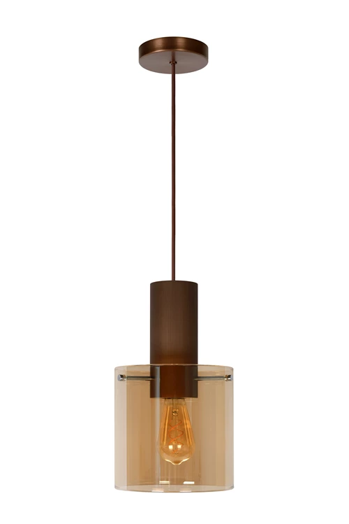 Lucide TOLEDO - Pendant light - Ø 20 cm - 1xE27 - Amber - turned off